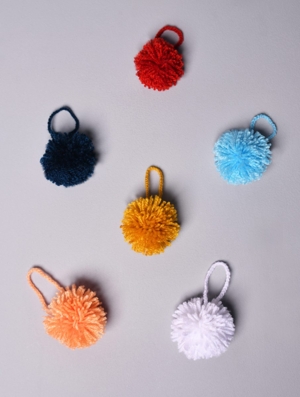 Round Bobbles Christmas Tree Ornaments (set of 6)