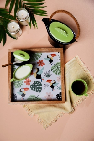 Mediterranean Twist Wooden Serving Tray