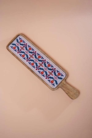 Indie Floral Wooden Snack Platter