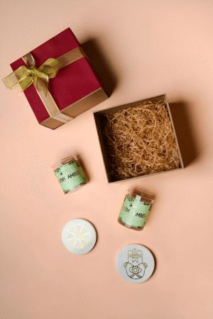 Earthy Amber Gift Box with Opulence Coasters
