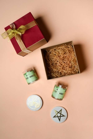 Earthy Amber Gift Box with Regeneration Coasters