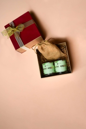 Earthy Amber Gift Box with Divine Coasters