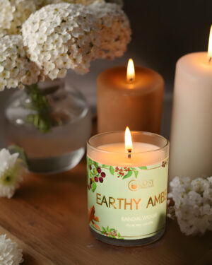 Earthy Amber Glass Jar Candles