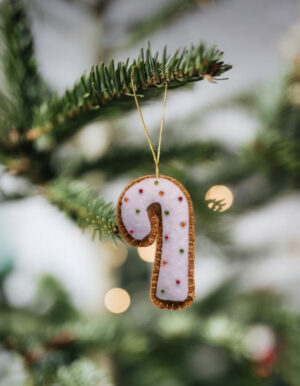 Christmas Candy Cane Cookie Tree ornaments (set of 2)