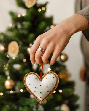 Christmas Heart Cookie Tree ornaments (set of 2)